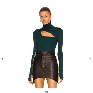 ALIX NYC Forest Green cut-out bodysuit, Size M - NWT